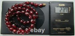 Cerise Amber Bakelite Collier Collier Antique Art Déco 57 Perles 23,7 Grammes
