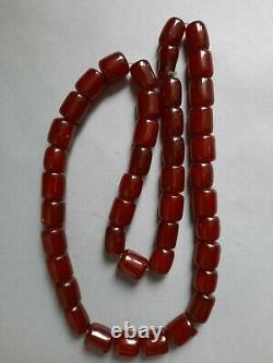 Cerise Antique Perles De Bakélite Ambre 88 Gr. 33 CM