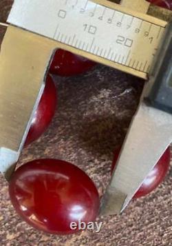 Cerise Rouge Antique Cerise Amber Bakelite Perles Graduées Collier 70 Grammes, Testé