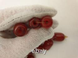 Cerise Rouge Ottoman Antique Amber Bakélite Faturan Perles De Prière Spiral Damari