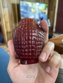 Cherry Amber Bakelite Faturan Object Marbled And Huge Antique Chinese Era