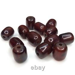Cherry Amber Bakelite Prière Perles Komboloi 33.1g Veiné Testé Vtg Antique