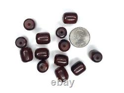 Cherry Amber Bakelite Prière Perles Komboloi 33.1g Veiné Testé Vtg Antique