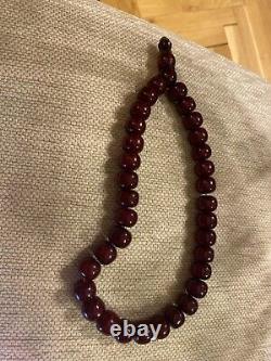 Cherry Amber Bakelite Sikma Kehribar Faturan Prayer 74 Gr Red Misbah Tesbih