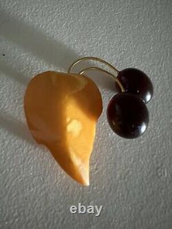 Cherry Antique De Vinage / Bloody Amber Poins Et Egg Yolk Pin