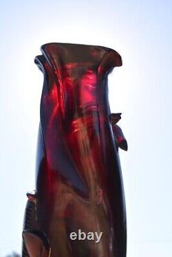 Chinese Cerise Foncé Amber Bakélite Faturan Sculptée Dame Figure 723 Gram