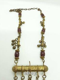 Collier Antique Avec Perles Cerises Ambres Fatuanes
