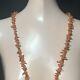 Collier De Corail Rouge Orange En Branche Antique De 34 Pouces