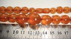 Collier de perles d'ambre naturel de la Baltique de cognac cerise vintage 51 gr