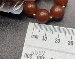 Collier en perles de bakélite rouge cerise VTG de 12 mm, 65,7 grammes, 35 héritage.