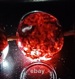 Collier vintage en bakélite d'ambre de cerisier Faturan, avec des particules d'or et une coulée de lave, 58g