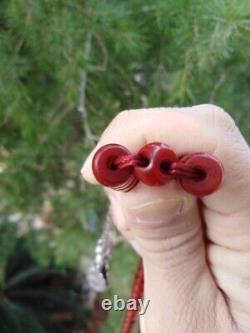 Faturan Cherry Amber Bakelite Veines Naturelles Garmany Antique Perles De Prière Authentiques