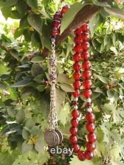 Faturan Rouge Transparent Antique Cherry Amber Bakelite Allemagne Perles Authentiques
