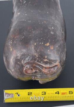 Figurine de cochon chinois en bakélite d'ambre foncé cerise de collection de grande taille de plus de 10 pouces