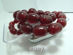 Huge Luxury 155ct Old Necklace Beads Red Chery Ambre Imitation Bakelit Catalin