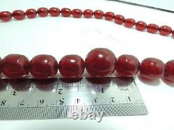 Huge Luxury 155ct Old Necklace Beads Red Chery Ambre Imitation Bakelit Catalin