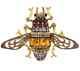 Joan Rivers Broche Epingle En Forme D'abeille Bumble Bee En Cristal Et Emaille, Finition Ancienne, Neuve