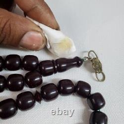 Kahraman Antique Cerise Allemande Ambre Bakélite Faturan Prière Perles Damar 63 Gramme