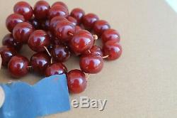 La Prière Véritable Cerisier Antique Ambre Bakélite Faturan Islamique Collier De Perles
