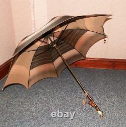 Parapluie De Dames Anciennes Kendall Avec Poignée De Branche Rustique Avec Cerises Ambres