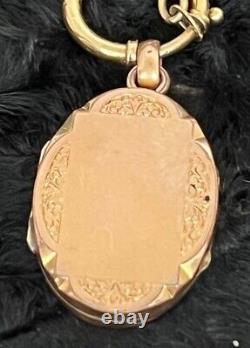 Pendentif médaillon photo en or plaqué or antique unique avec camée corail victorien