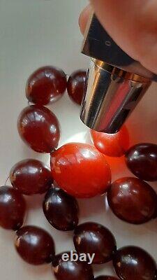 Perles anciennes en ambre de cerisier en bakélite, 96 grammes