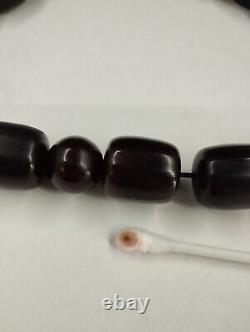 Perles anciennes en bakélite ambrée de cerisier sombre vintage Faturan 34 + 3 perles 179g