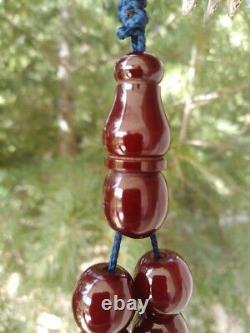 Perles de prière authentiques en bakélite d'ambre de cerisier ottoman antique Faturan