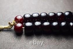 Perles de prière en ambre de cerisier antique Faturan Bakelite, ambre vintage, vieux Bakelite