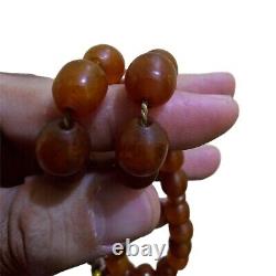 Perles de prière en ambre naturel de la Baltique antique 30g Chapelet islamique