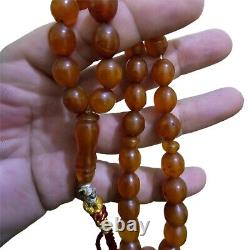 Perles de prière en ambre naturel de la Baltique antique 30g Chapelet islamique