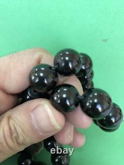 Perles de prière islamiques en ambre de cerisier Faturan ancien antique en bakélite, 79 grammes