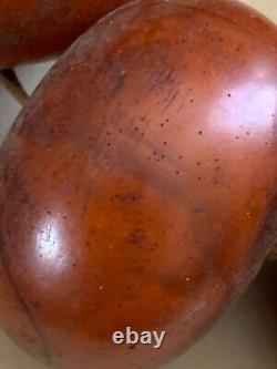 Precious Antique Collier -huge Mauritanien Amber Perles De Résine Circonférence 4.5