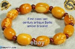 Première Classe Antique Baltic Marble Red Color Amber Bracelet Fedex Shipping