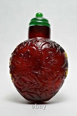 Qing Dynasty Amber Caractère Snuff Bouteille
