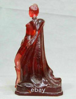 Sculpture de siège de femmes de beauté du palais de la dynastie des 11 belles chinoises en ambre rouge taillée