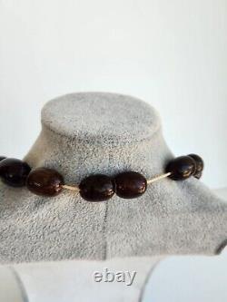 Superbe collier de perles en ambre de cerisier naturel faturan, graduation vintage EUC HTF