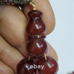 Testé Allemand Antique 33 Ambre Bakélite Perles De Prière Cerise Faturan Catalin