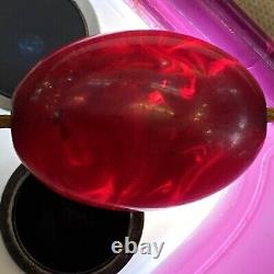 Très Rare Cerise Rouge Ambre Faturan Bakélite Perles De Prière Tasbih 97 Grams
