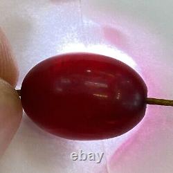 Très Rare Cerise Rouge Antique Ambre Faturan Bakelite Perles De Prière Tasbih