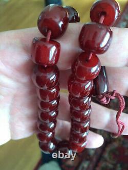 Véritable Antique Cherry Amber Bakélite Faturan Kehribar Perles De Prière