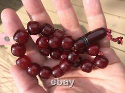Véritable Antique Cherry Amber Bakélite Faturan Kehribar Perles De Prière