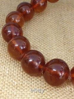 Véritable Antique Naturelle Baltic Amber Cherry Round Bead Stones Collier 130g Rare