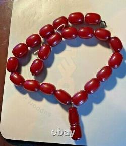 Vieille Cerise Antique Ambre Grandes Perles De Prière 101grams Faturan