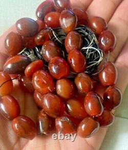 Vieille Cherry Amber Masbaha Prière Islamique 32 Perles Rosary Tasbih