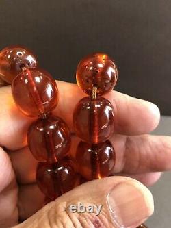 Vintage Antique Cherry Amber Faturan Bakalite - Prière Islamique 33 Perles 103g R5