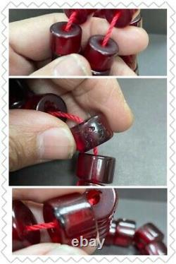 Vintage Antique Cherry Amber Faturan Bakalite - Prière Islamique 33 Perles 80g R25