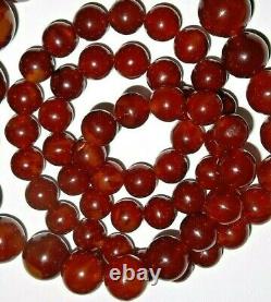 Vintage Art Deco Faturan Cherry Amber Bakelite Collier De Perles 89.6. Gr -30 Longue