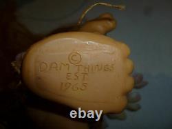 Vintage Dam Things Tailed Troll 1965 W Orig Outfit Rouge Mohair Ambre Yeux Rare 7