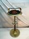 Vtg Mid Century Dutch Modern Smoking Stand Red Amber Glass Ash Plateau 25in Tall
